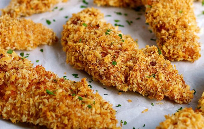 Baked-Crumbed-Breaded-Chicken-Fingers-angle_680px-landscape